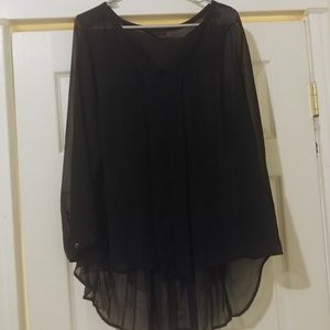 Long sleeve sheer top